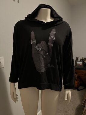 Blush Black Hoodie with Pink Logo